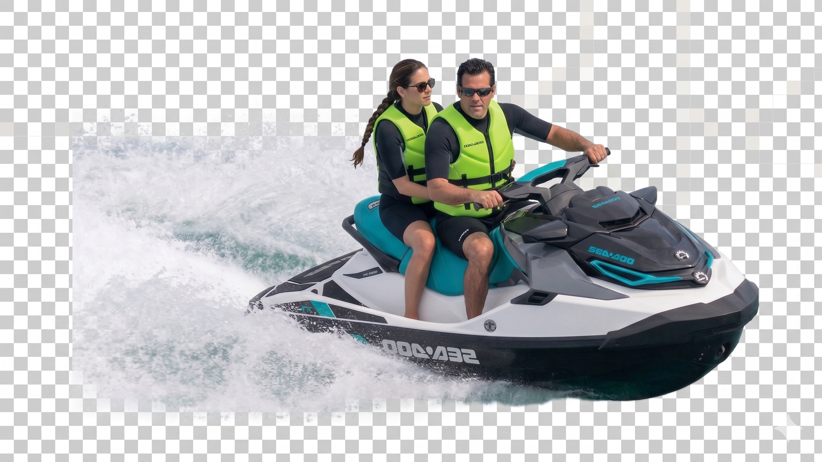 Skuter wodny z parą na wodzie